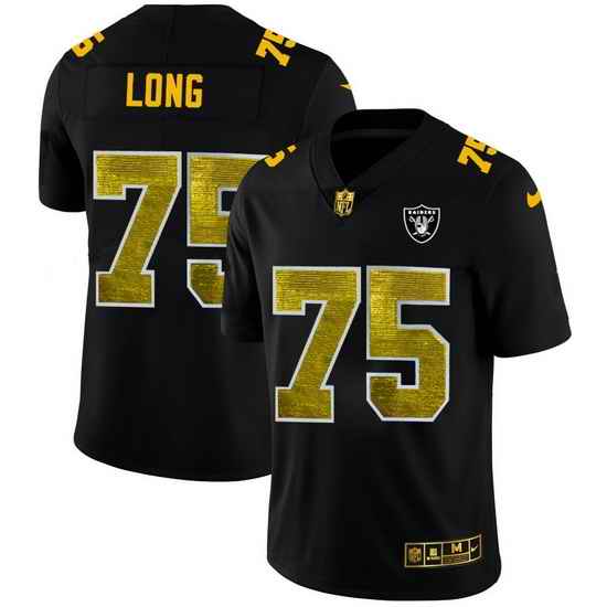 Las Vegas Raiders 75 Howie Long Men Black Nike Golden Sequin Vapor Limited NFL Jersey